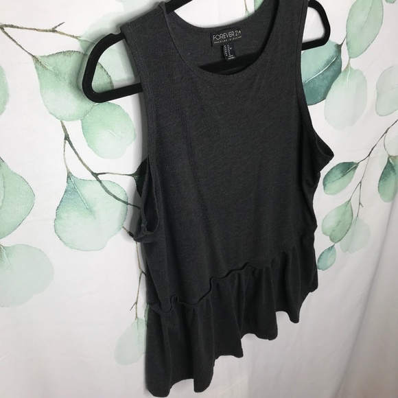 Forever 21 Dark Gray Ruffle Detail Sleeveless Top XL - Picture 5 of 8